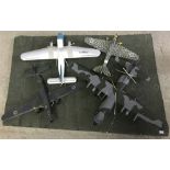 4 large assembled and painted kit aeroplanes.