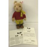 A 2007 Limited Edition Steiff Rupert Bear Teddy with unusual brown coloured alpaca fur.