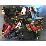 A tub of assorted play worn diecast vehicles.
