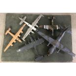 5 assembled and painted kit military aeroplanes to include US Navy plane.