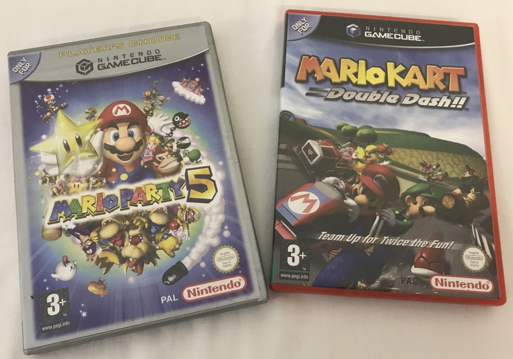 A cased Nintendo Gamecube Mario Kart Double Dash game complete with instructions.