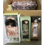 A quantity of 12 boxed (as new) porcelain collectors dolls.