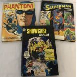 3 comic book annuals: 1967 Showcase, 1968 Superman and 1968 The Phantom.