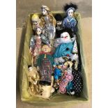 A collection of assorted porcelain collectors clown and pierrot dolls.