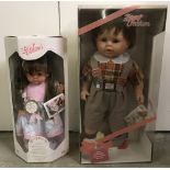 2 boxed Zapf creation modern dolls.