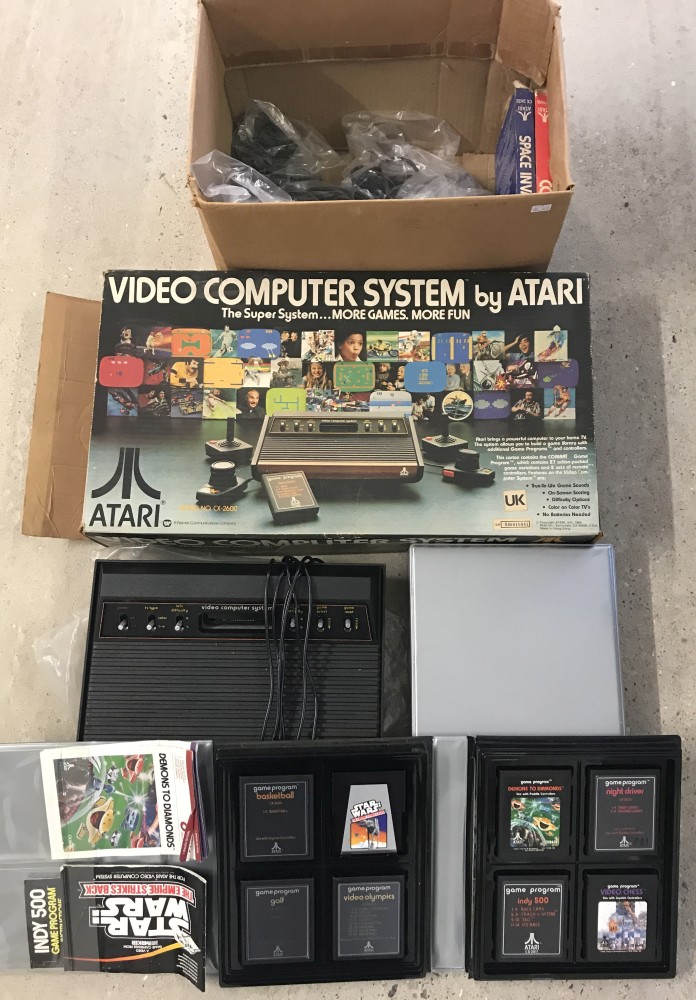 A vintage Atari 2600 video computer system.