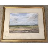 Brenda Dawkin signed pastel of a heathland.