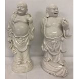 2 vintage blanc de chine ceramic Buddha figurines.