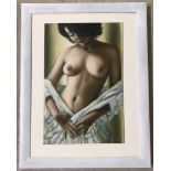 Krys Leach - oil on board nude, framed.
