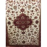 A new Keshan pattern rug with beige background.
