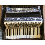 A mid c20th Varsity III Accordian made by Virgilio & Pasquale Soprani.