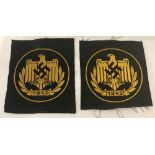 2 German WWII pattern NSRL National Sports Association cloth award badges.