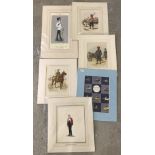 6 mounted (unframed) military prints.