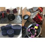 A Premier Percussion Drum Kit and accessories.