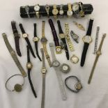 A collection of vintage ladies and gents wristwatches. Some working.