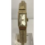 A ladies vintage Avia wristwatch with 9ct gold case and Speidel flexi strap.