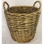 Circular wicker basket.