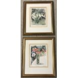 A Pair of signed and numbered prints of flower vases by GMN Martin.