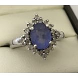 A ladies silver stone set dress ring.