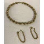 Hallmarked 9ct gold rope bracelet.