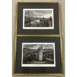 A pair of framed and glazed antique hand coloured prints.