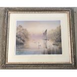 D.F.Dane, Norfolk Broads Artist, signed Limited edition print entitled "Morning Mist".