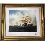 William Calladine signed maritime print 'Fides et Opera' (Trafalgar).