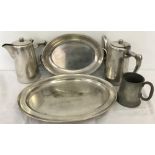 A small collection of silver plated items together with a pewter mug.