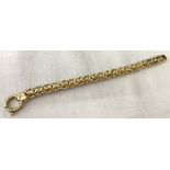 A silver gilt byzantine chain bracelet with large spring ring clasp.