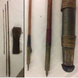 3 piece split cane 11' 6'' trout fishing rod by A. W. Gamages c 1920.