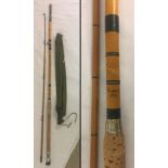 2 piece split cane palace no 6 pier fishing rod by Forshaw's - Liverpool c1960.