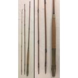 3 piece greenheart trout fishing rod with swing rings by Arter & Co London c1886.