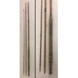 3 piece bamboo salmon fishing rod for restoration by Milbro c1920.