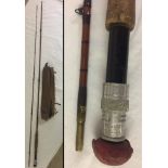 2 piece split cane 10' trout fishing rod by Edwinson Alnwick c1920/1930.