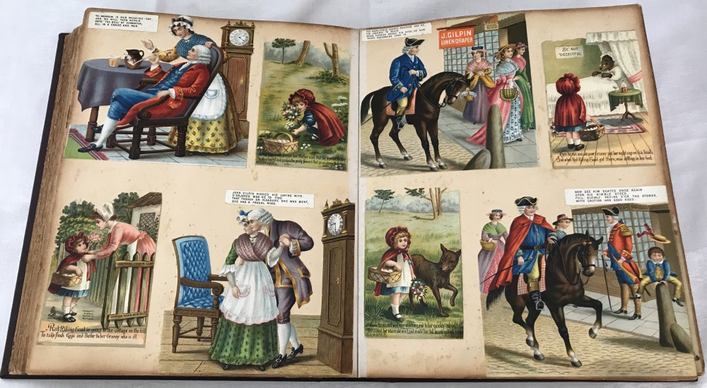 A Victorian leather bound scrap book in excellent condition.