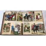 A Victorian leather bound scrap book in excellent condition.