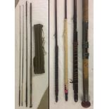 4 piece greenheart 15' 6" spliced salmon fishing rod by Mccready Inverness c1920.