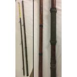 2 piece bamboo rope gripped Scarborough tunny fishing rod c1929.