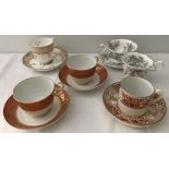 A collection of 19th century cups & saucers.