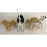 4 x Sylvac ceramic dog figures - c1970's.