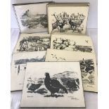 A set of 10 signed Anne Thomas wildlife prints on wooden boards.