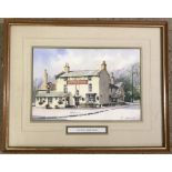 Peter Welch - (c20th East Anglian wildlife artist) watercolour - The White Horse, Exning.