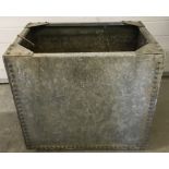 A vintage galvanised water tank.