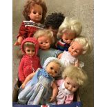 A box of vintage Palitoy dolls.