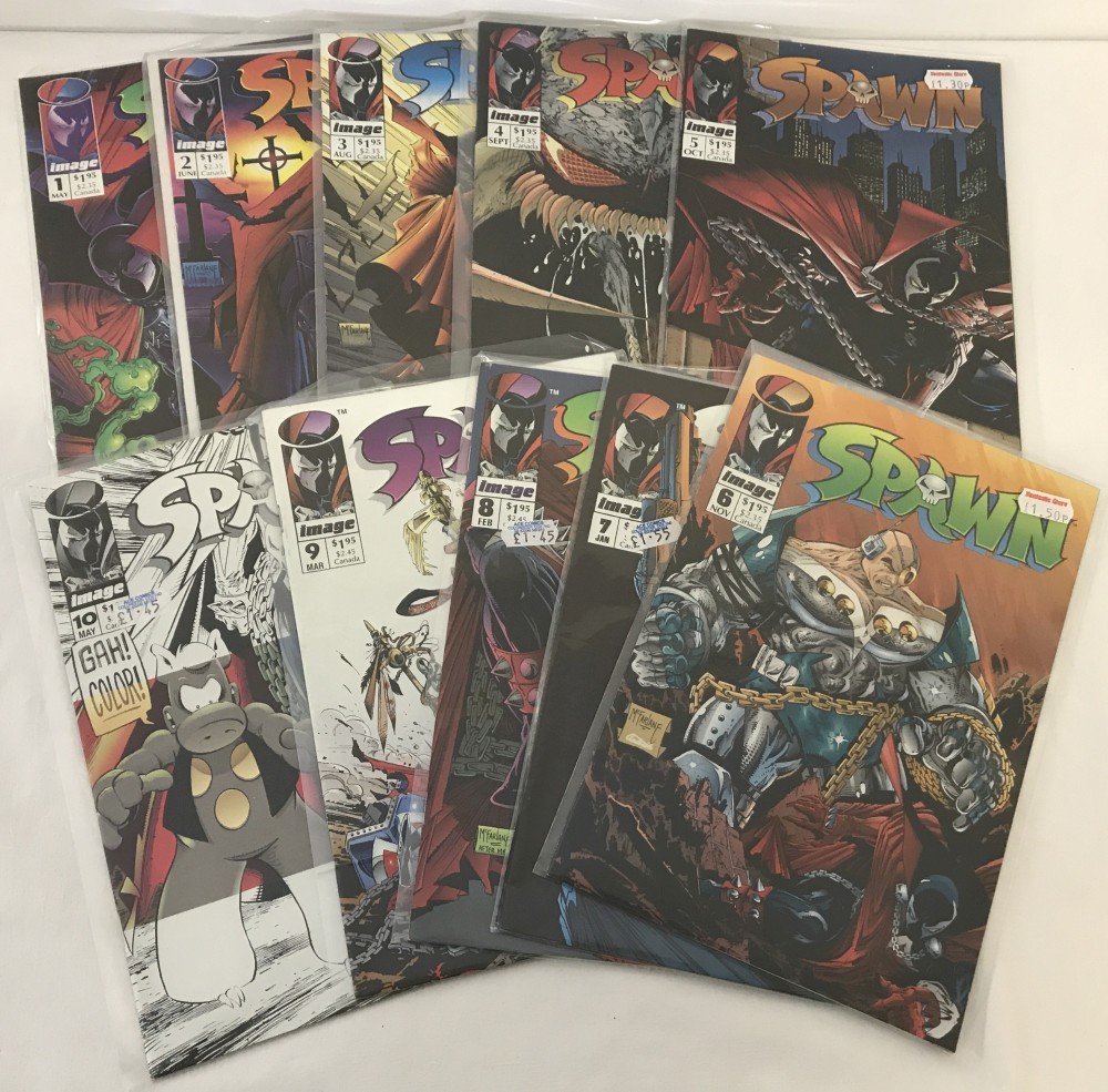 First 10 Issues of Spawn comic books by Image Comics.