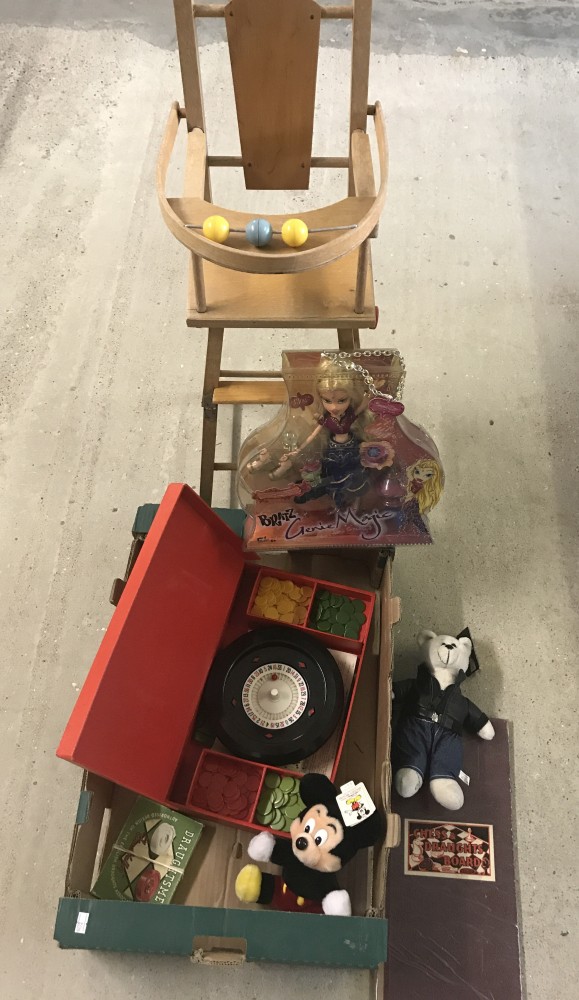 A collection of assorted toys and games.