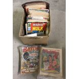 A box of 1970's & 80's comics to include: Battle, Tammy, Roy of the Rovers, Tiger, and Buster.