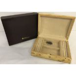 A brand new light birds eye maple jewellery box by Walwood.