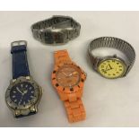4 men's modern wristwatches.
