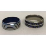 2 x titanium wedding bands / rings in different styles.